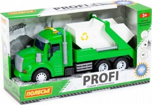 Polesie Polesie 86259 `Profi&apos; power car, transport container verde, lumina, sunet in cutie