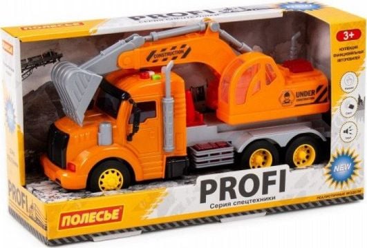 Polesie Polesie 86457 `Profi' Excavator Car, Orange, Light, Sound In Box