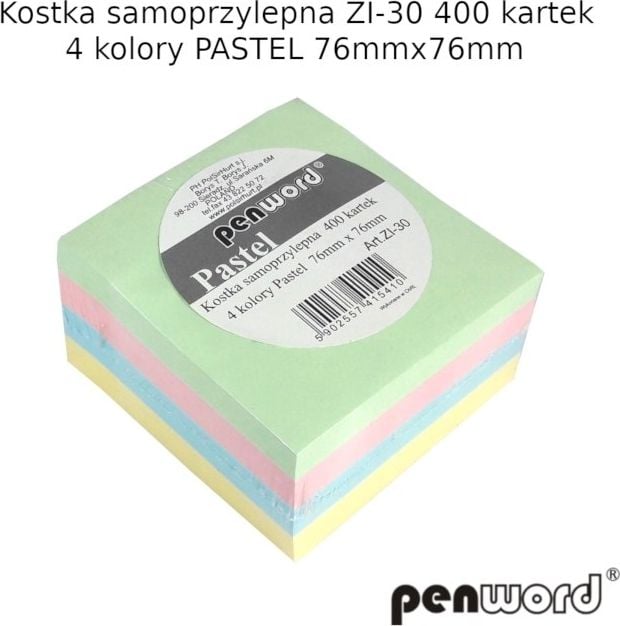 Polsirhurt Cub autoadeziv. pastel 76mmx76mm ZI-30 400 coli