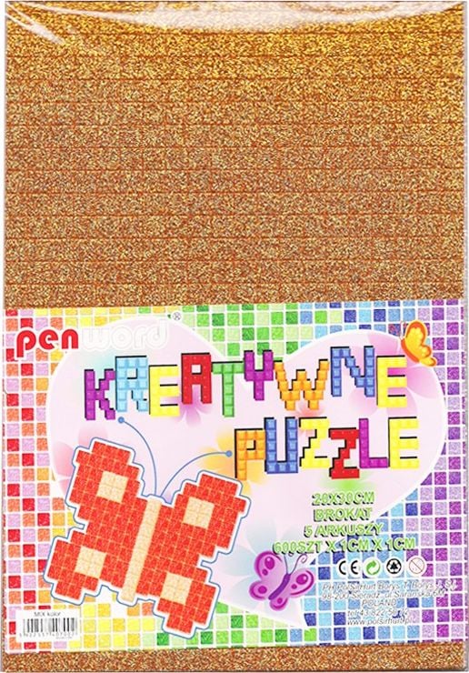 Polsirhurt Puzzle creativ cu sclipici - amestec de culori 20x30cm