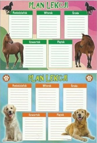 Orar scolar - POLSYR Plan de lecție POLSYR A5 25 de coli - câini/cai