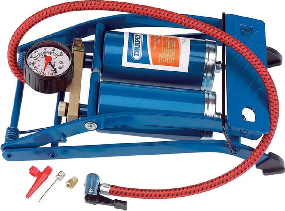 Pompa de anvelope Draper Tools, Otel, Albastru, 29.8 x 16.2 x 10.1 cm