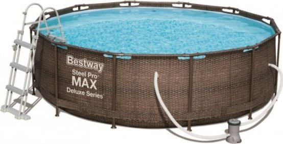 Pompă pentru piscină Bestway Rack Rattan+Filtru+Scara 366x100 cm (56709)