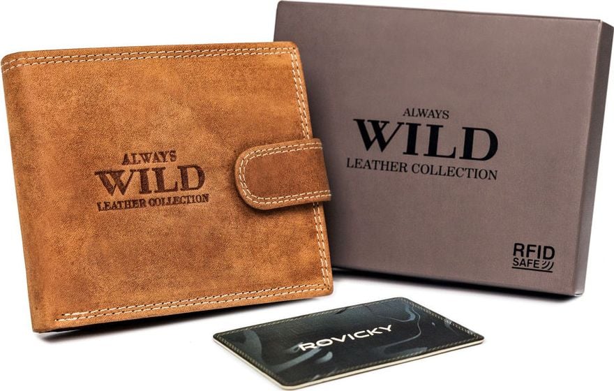 Portofel Always Wild pentru bărbați, cu fermoar orizontal, cu slot extern pentru carduri Always Wild N/A