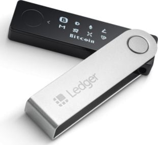 Portofel electronic Ledger Nano X pentru monede virtuale Bitcoin, Ethereum, Dash, ZCash, Negru/Gri