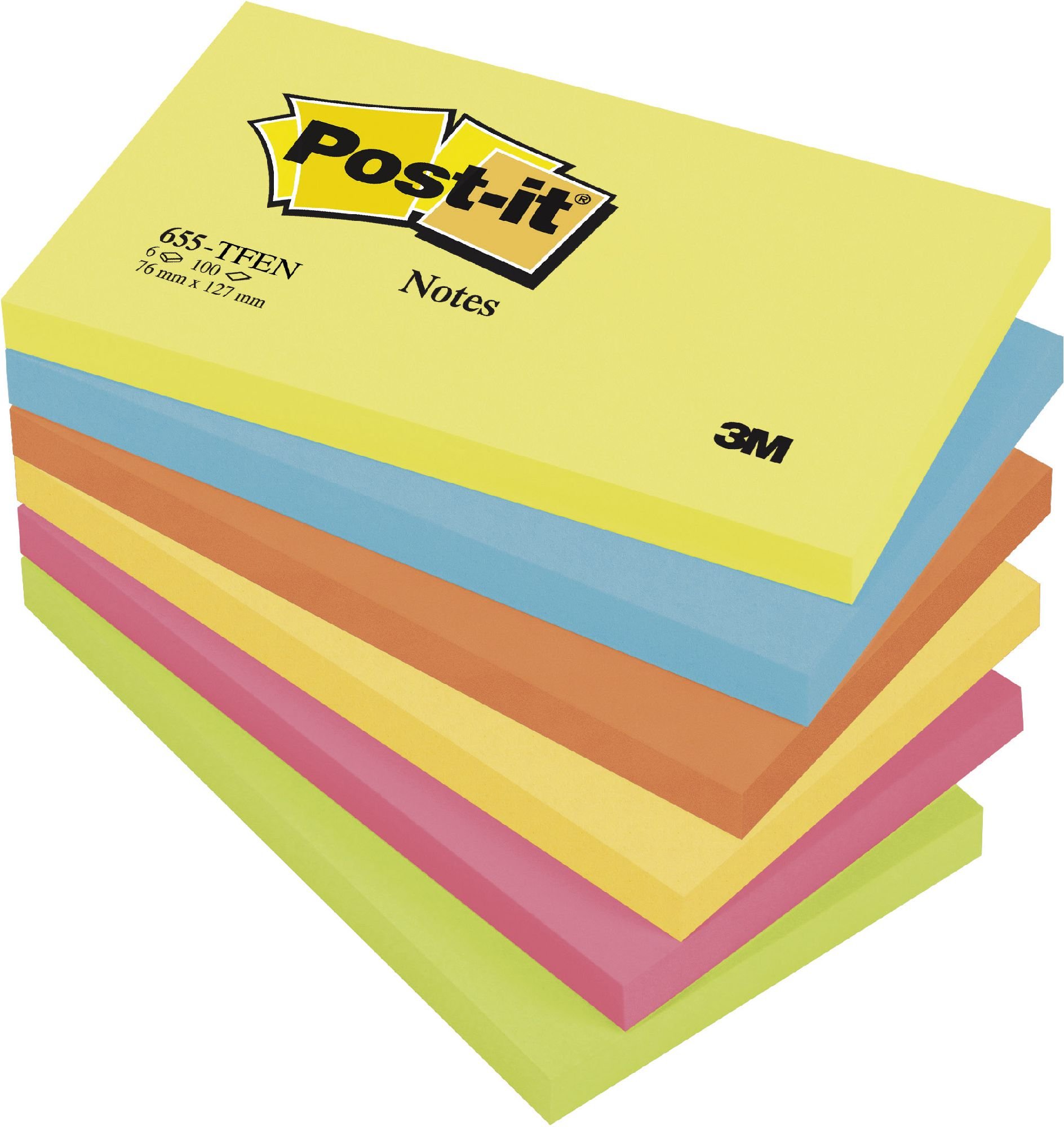 Pad adeziv Post-it 76x127/100K 6 buc. tutti fructe (FT510283557)