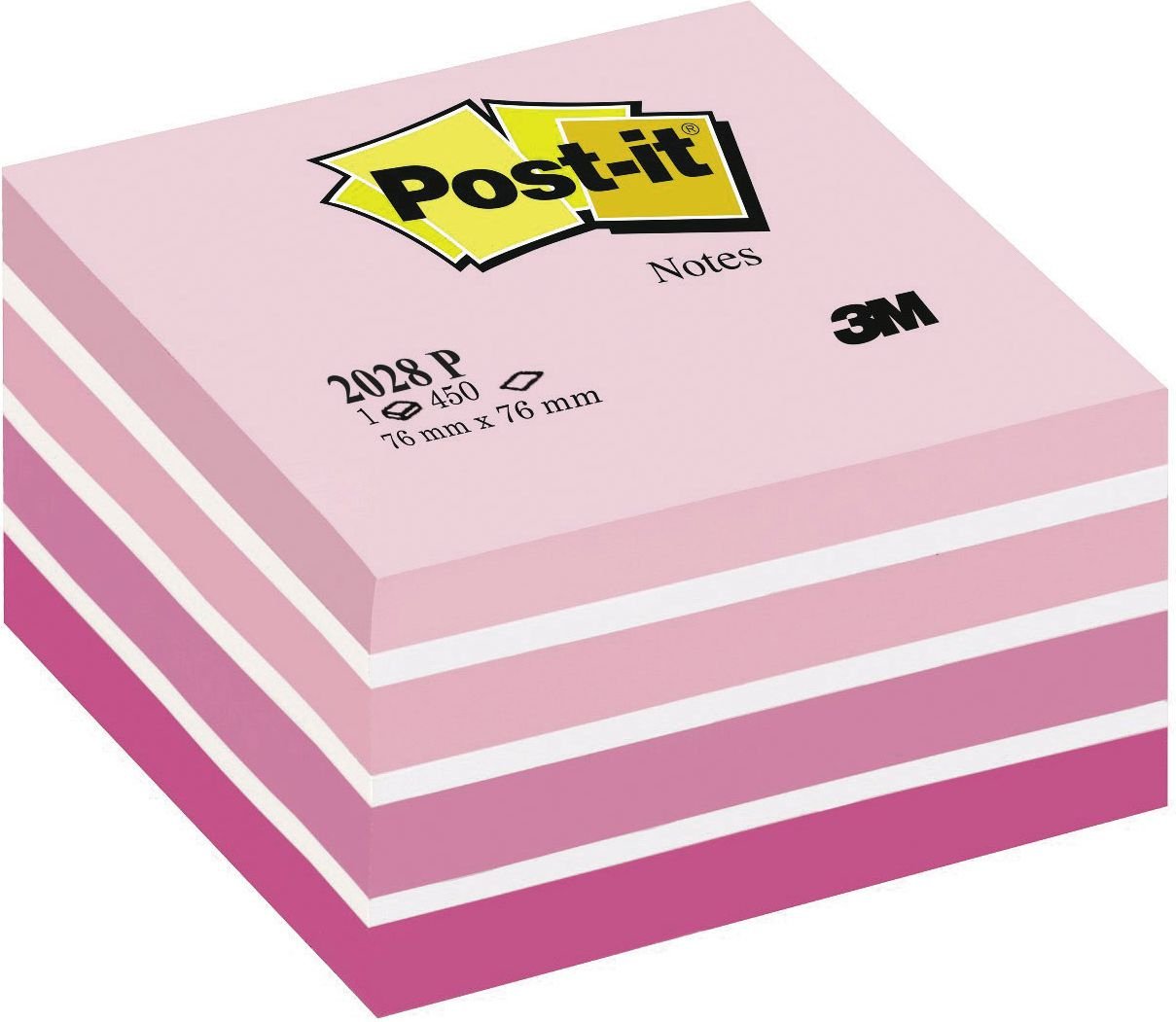Notite adezive 3M Post-it®, cub, 450 file, Roz