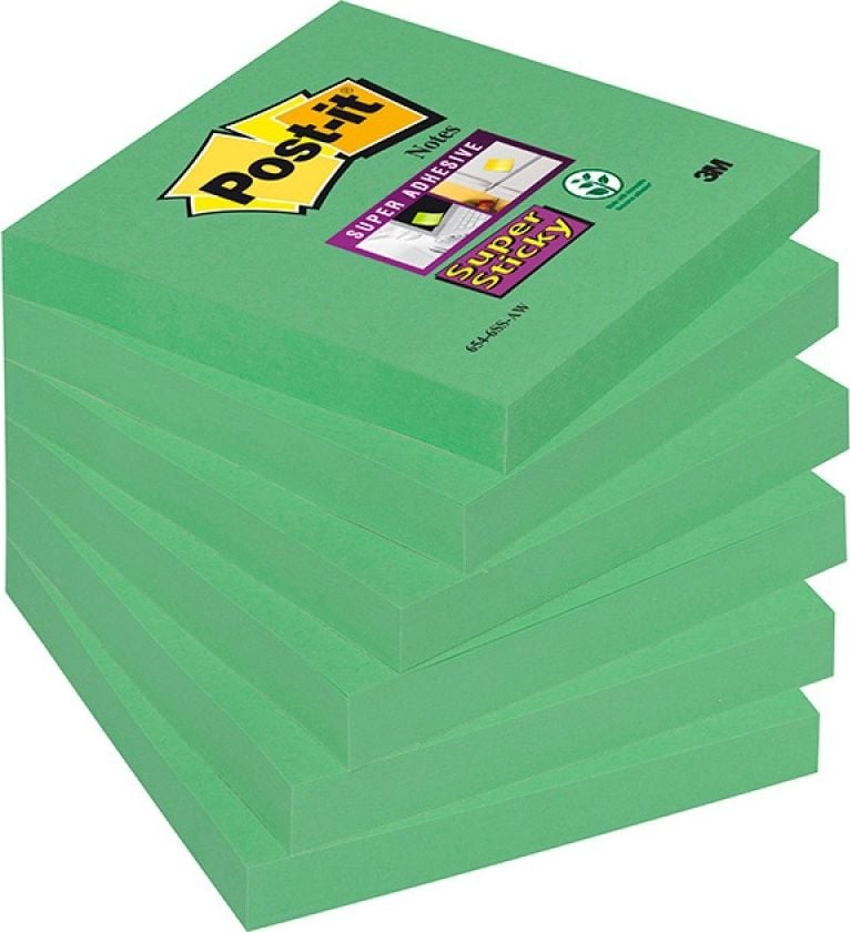 Post-it Post-it Note POST-IT Super Sticky (654-6SS-AW), 76x76mm, 1x90 coli, verde