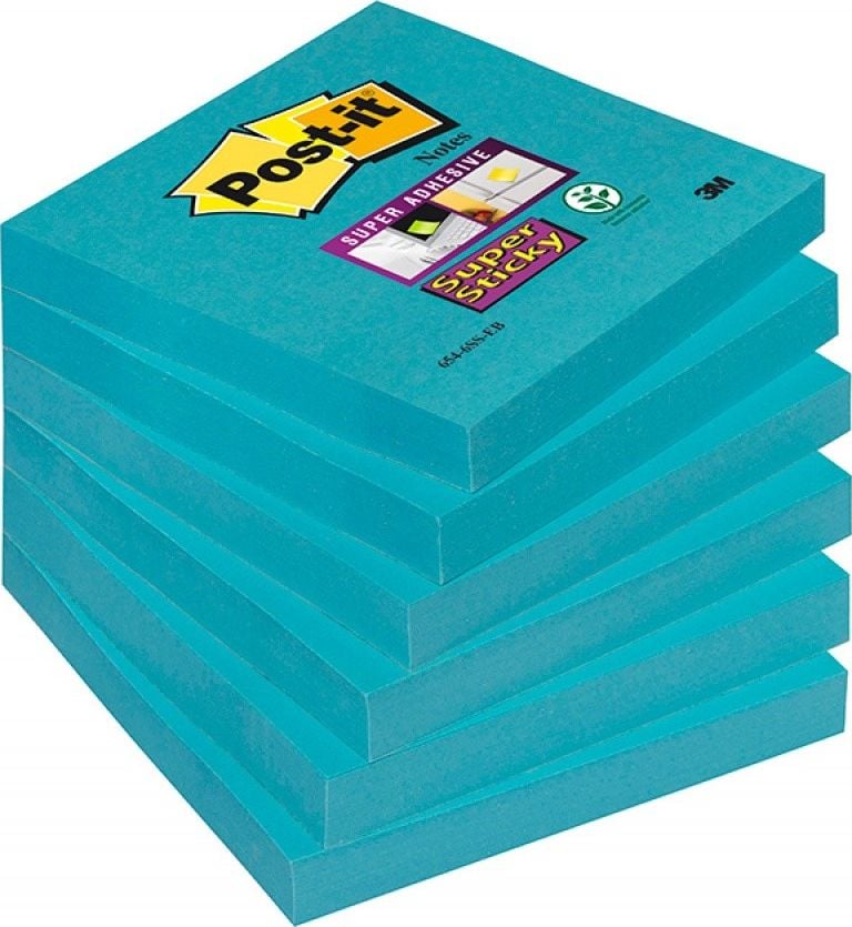 Post-it Note post-it POST-IT Super Sticky (654-6SS-EB), 76x76mm, 1x90 coli, albastru