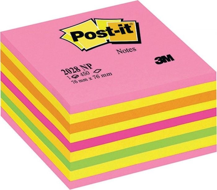 Cub adeziv Post-it POST-IT (2028-NP), 76x76mm, 1x450 carduri, Candy Pink