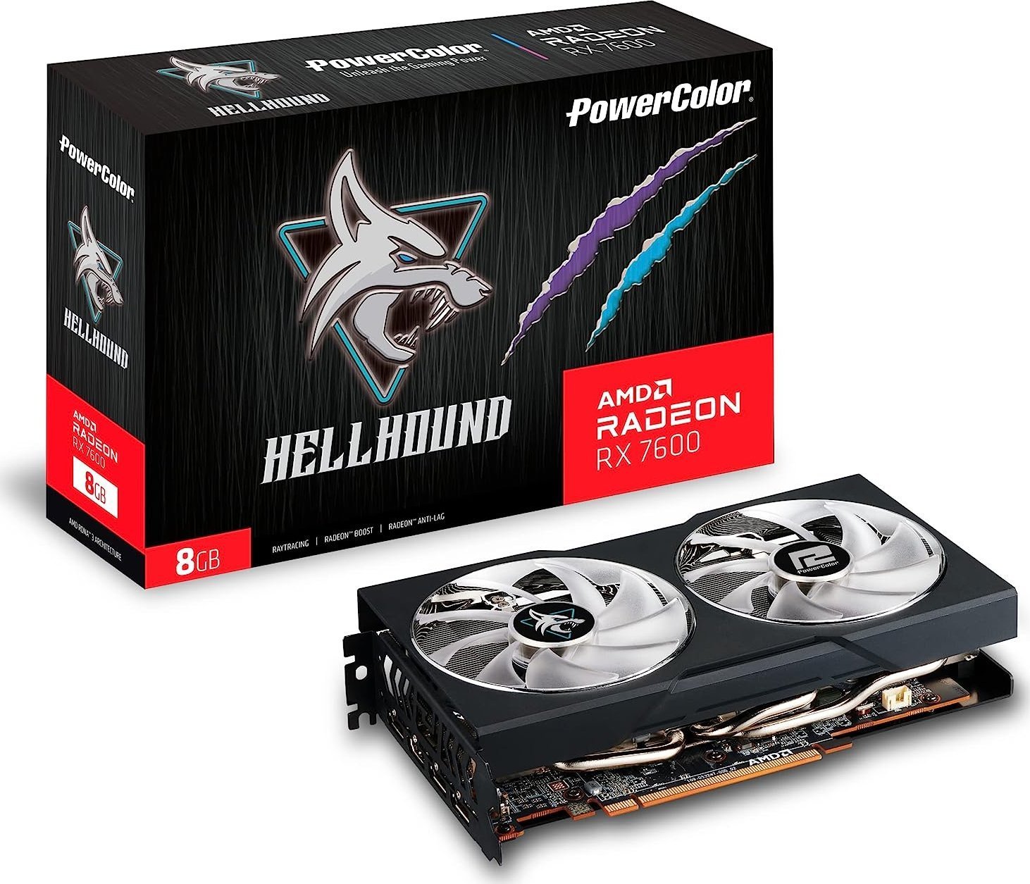 Power Color Radeon RX 7600 Hellhound 8GB GDDR6 placă grafică (RX 7600 8G-L/OC)