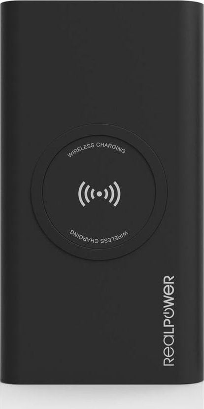 Powerbank Realpower PB-8000 Wireless 8000 mAh Negru