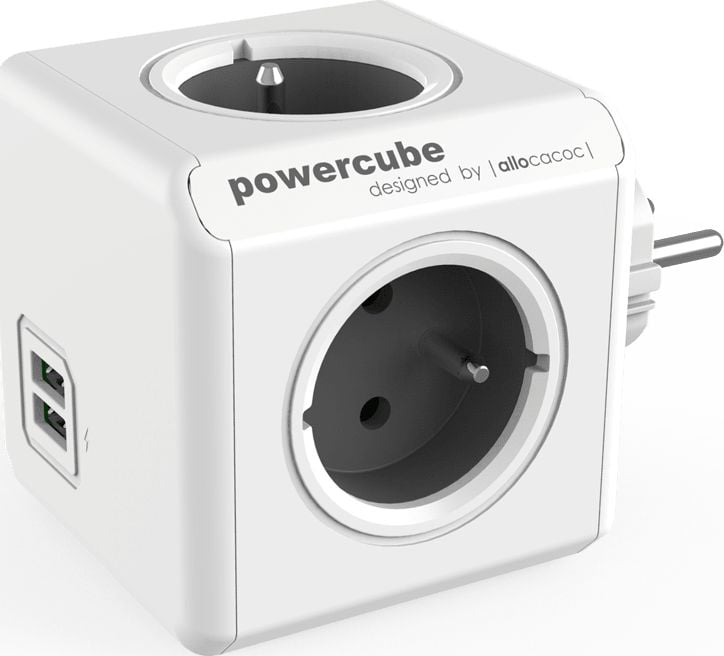 Cablu de alimentare Allocacoc PowerCube Original USB sloturi gri