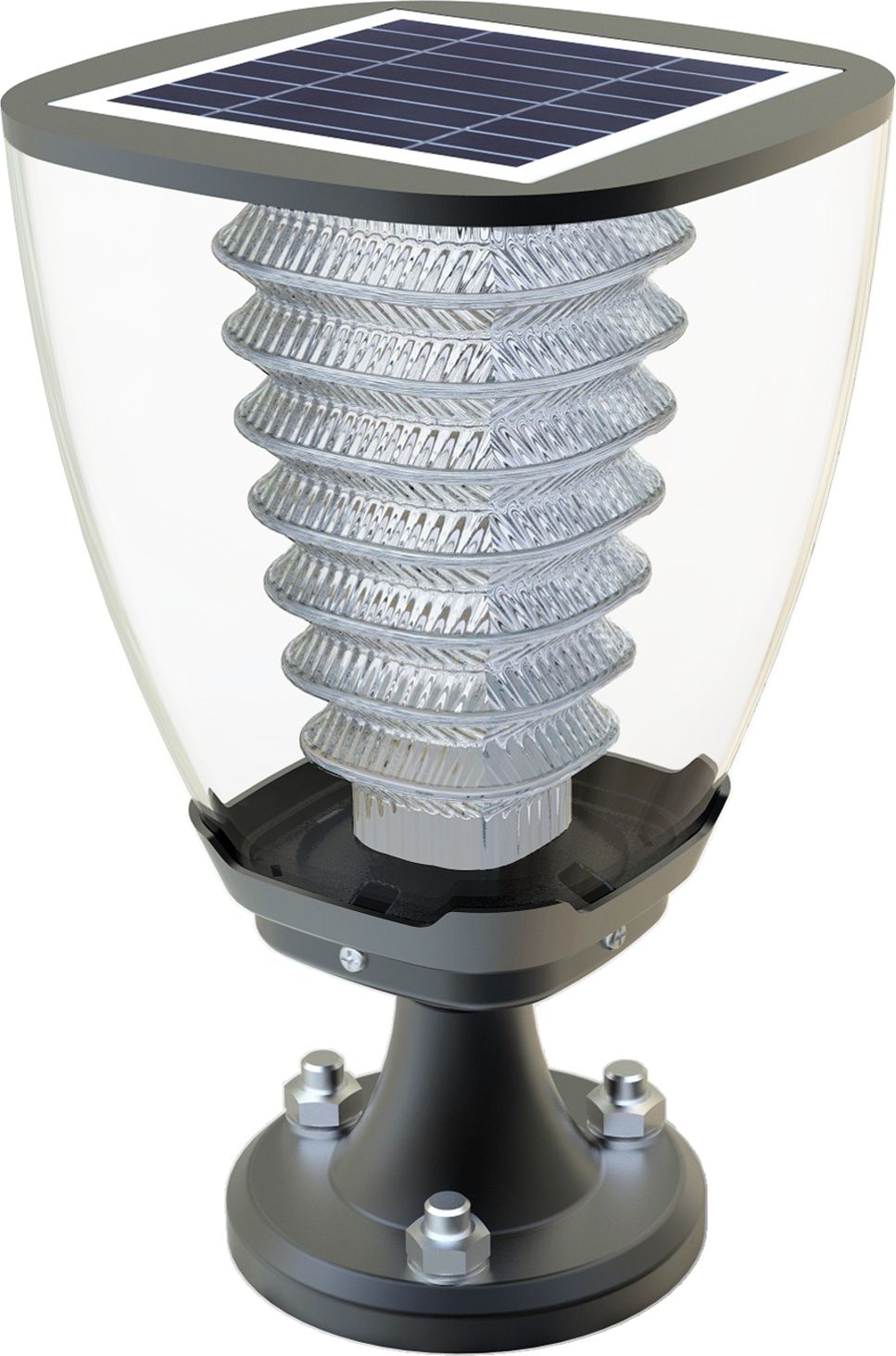 Lampă solară de grădină PowerNeed Pearl cu senzor de amurg, panou de 1,6 W, lumină LED alb cald