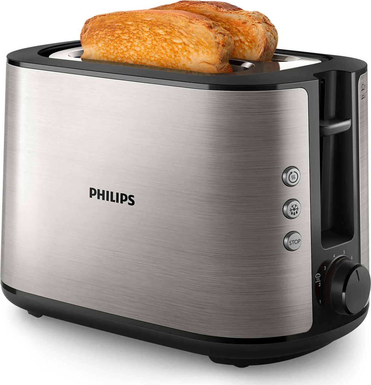 Prajitoare - Prajitor de paine Philips Viva Collection HD2650/90, 950 W, 8 niveluri de rumenire, Inox