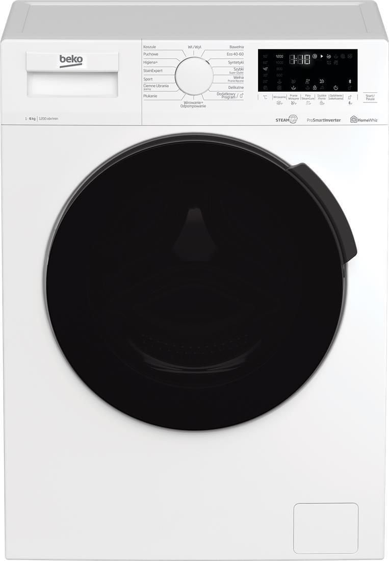 Masini de spalat rufe - Mașină de spălat rufe Beko WUE6624XWWS,
alb,
6 kg,Cu functie de abur,
Controlat de smartphone