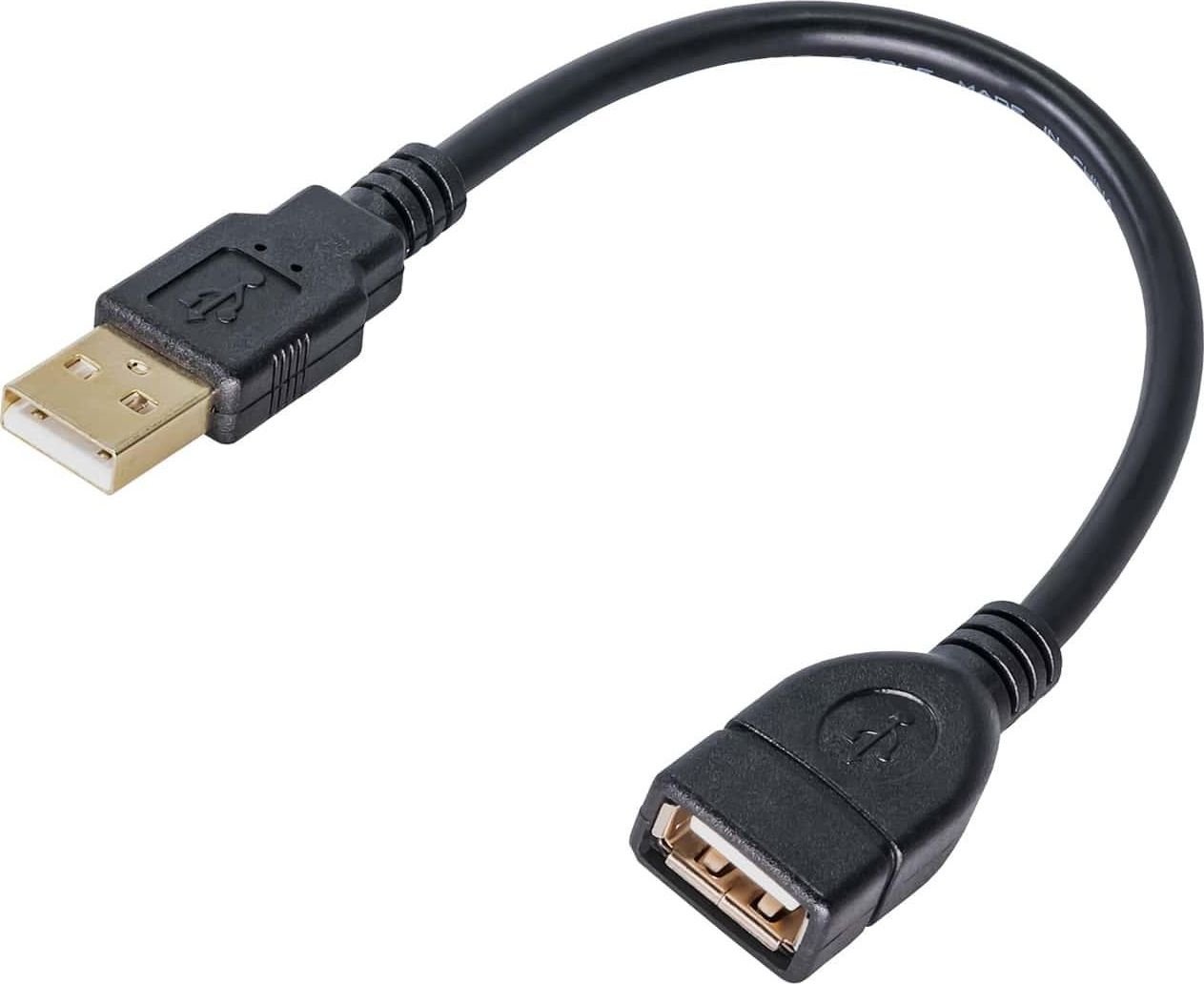 Prelungitor cablu, Akyga, AK-USB-23, USB 2.0 tata la USB 2.0 mama, 0.15m, Negru