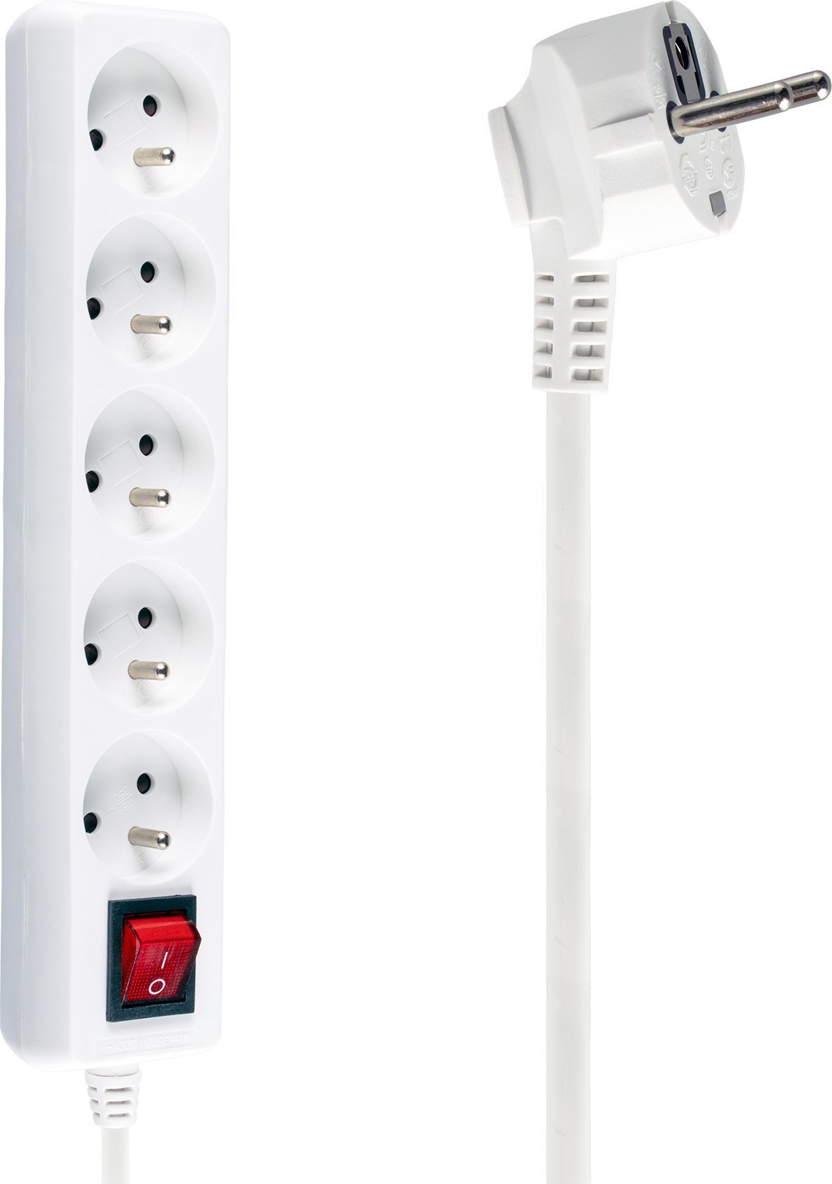 Prelungitor electric cu cablu cu protectie supraincalzire si intrerupator , Libox , LB0085/1.5 , 5 prize , 1.5 m , alb