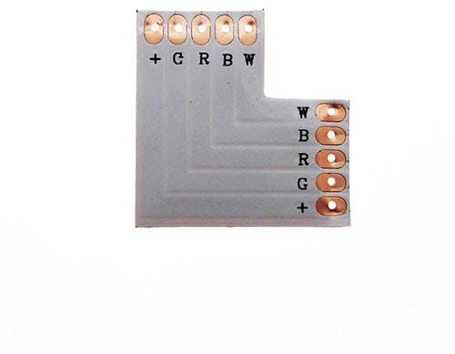 Lednarożna conector PCB t + t LED benzi de 12mm RGBW 12V / 24V DC max 3A (LUX05536)