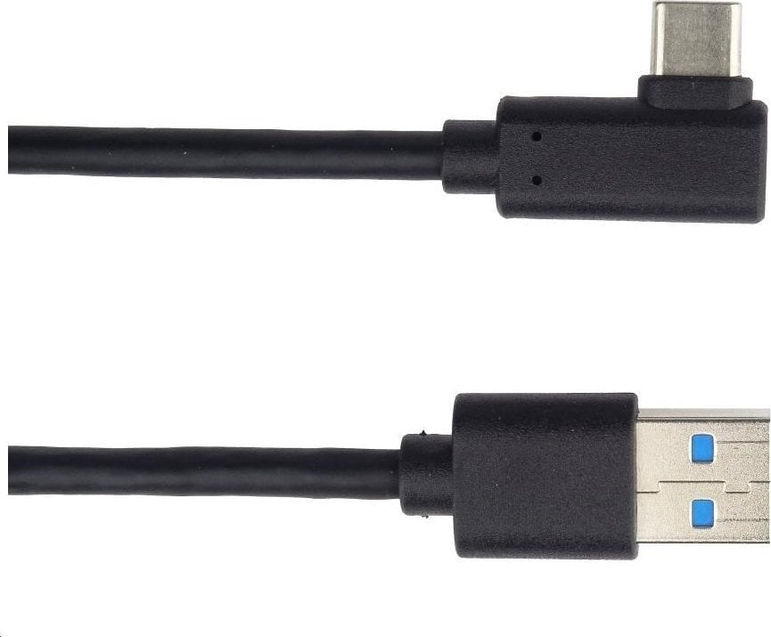 PREMIUMCORD USB tip C / M zahnutý 90 &amp;deg; Conector - USB 3.0 A / M, 50cm