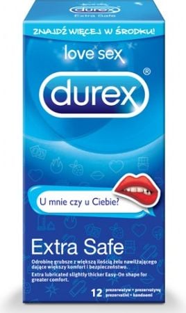 Prezervative Durex Extra Safe mai groase cu mai mult gel 12 buc