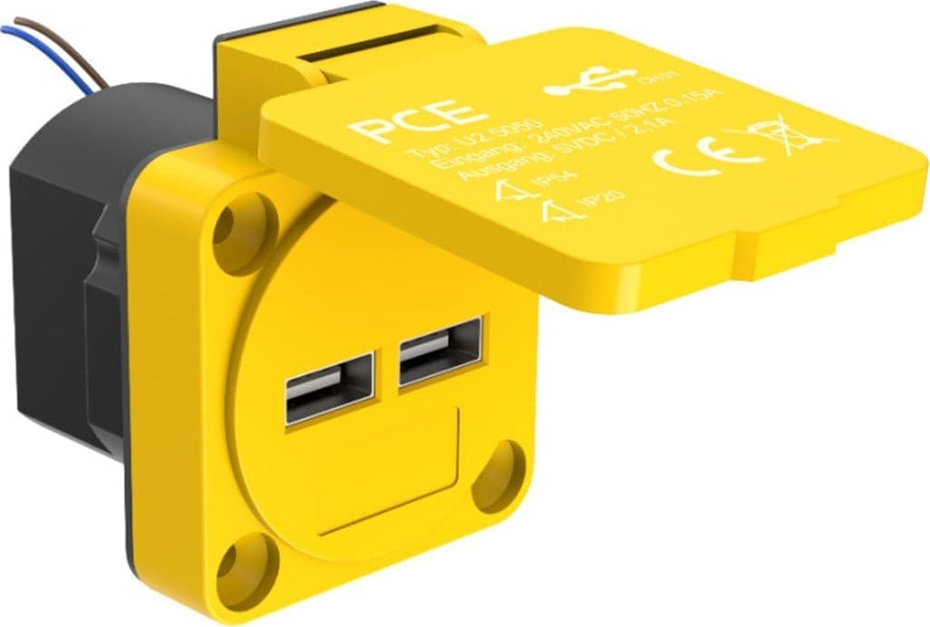 Priză de încărcare USB PCE 5V/2.1A, (2x) cu sursă de alimentare integrată U25050