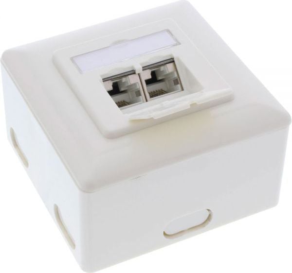 priză de perete, 2x RJ45 de sex feminin, alb (76842W)