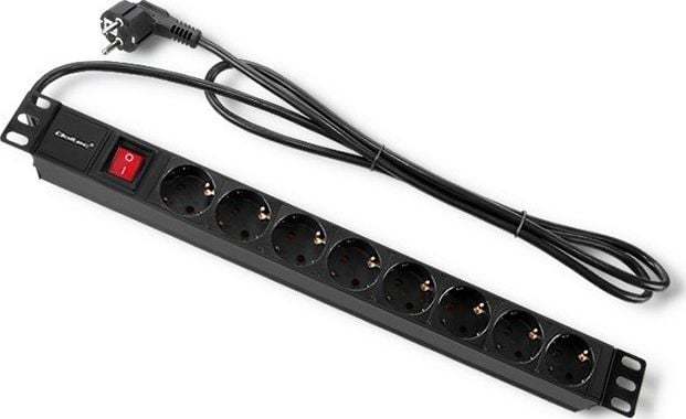 Priză Qoltec pentru dulap RACK 1U 16A PDU 8xSCHUKO 2m (54469)