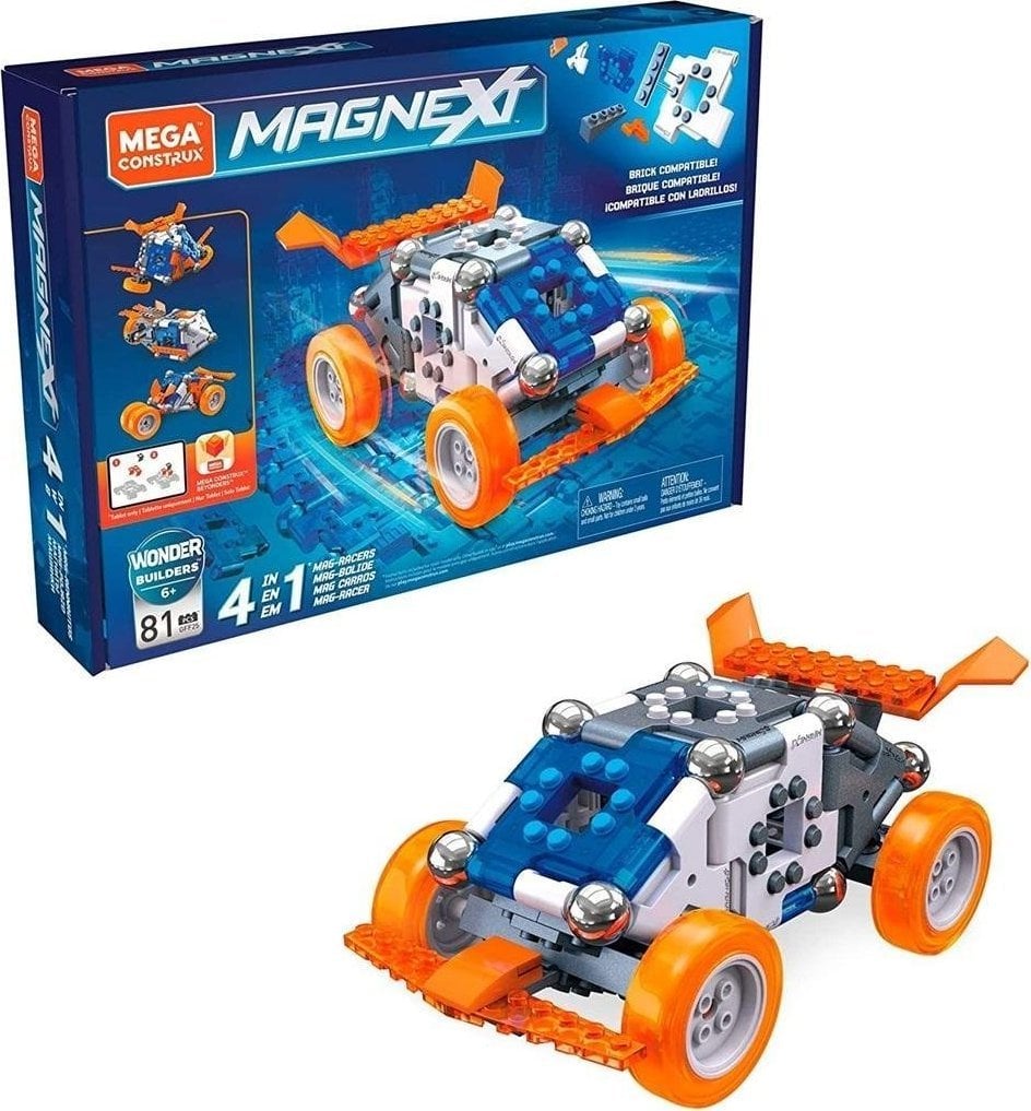 Pro Kids Blocks Mașină de curse Mega Construx Magnext 4 în 1