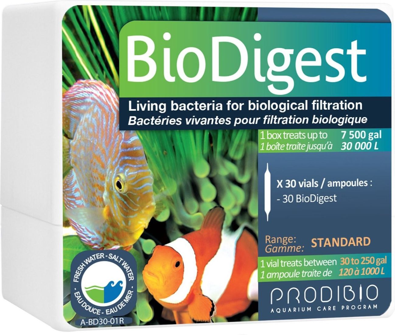 Bacterii acvariu Bio Digest 30 fiole, 220763, Prodibio