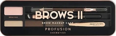 PROFUSION_SET Brows 2 Makeup Case Display cienie do brwi + kredka do brwi + pędzelek + pęseta