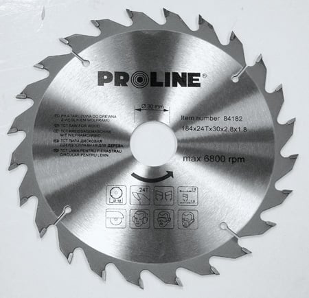 ferăstrău circular cu lemn de carbură de 24 de 130x20mm. - 84132