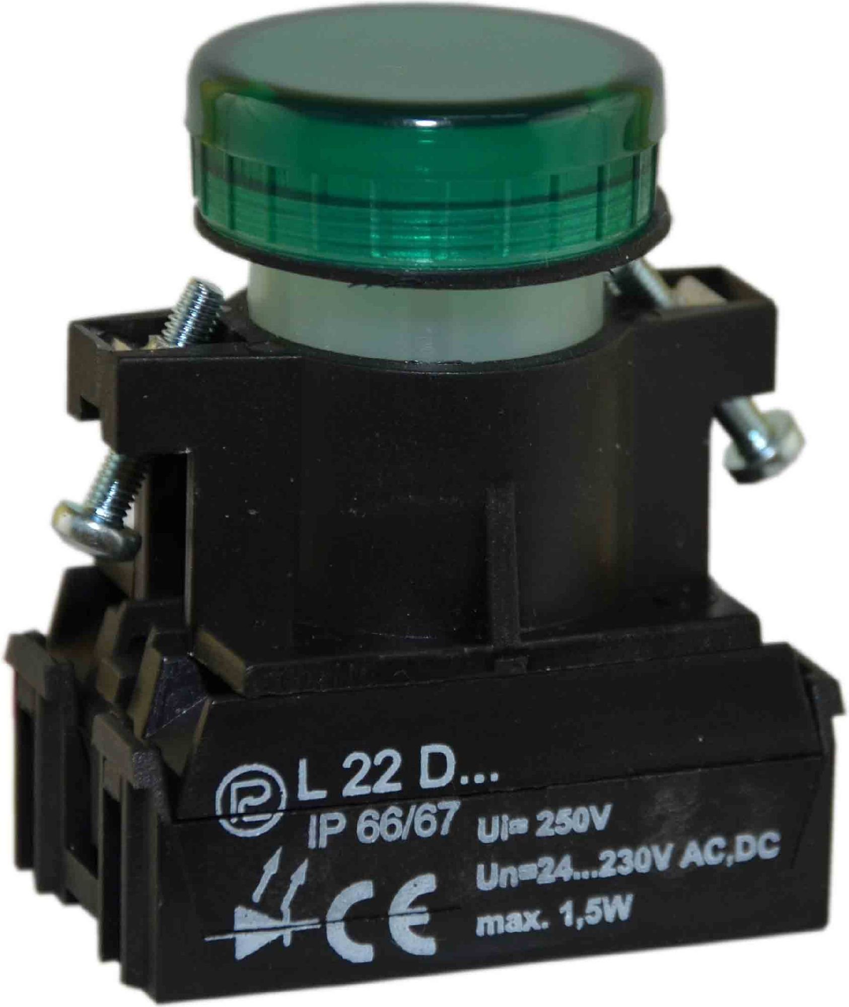 Lampă de semnalizare Promet 22mm verde 24 - 230V AC/DC (W0-LDU1-L22D Z)