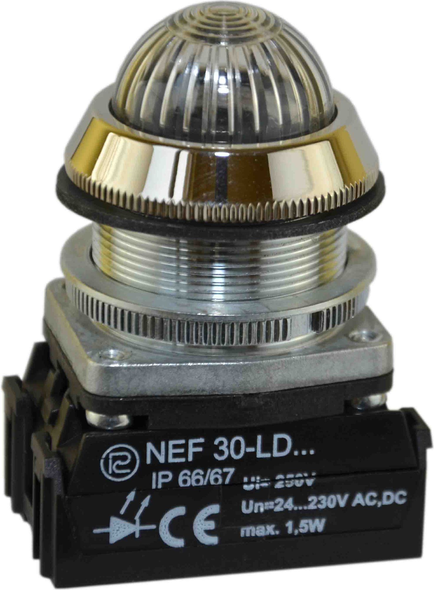 Lampă de semnalizare 30mm W 24 - 230V AC / DC (W0-LDU1 NEF30LDS-B)