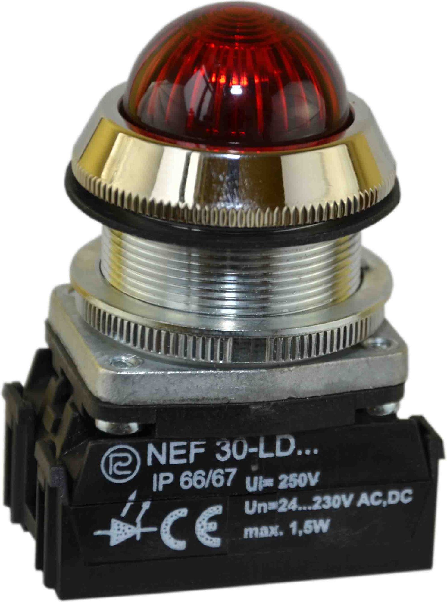 Lampă de semnalizare Promet 30mm roșu 24 - 230V AC/DC (W0-LDU1-NEF30LDS C)