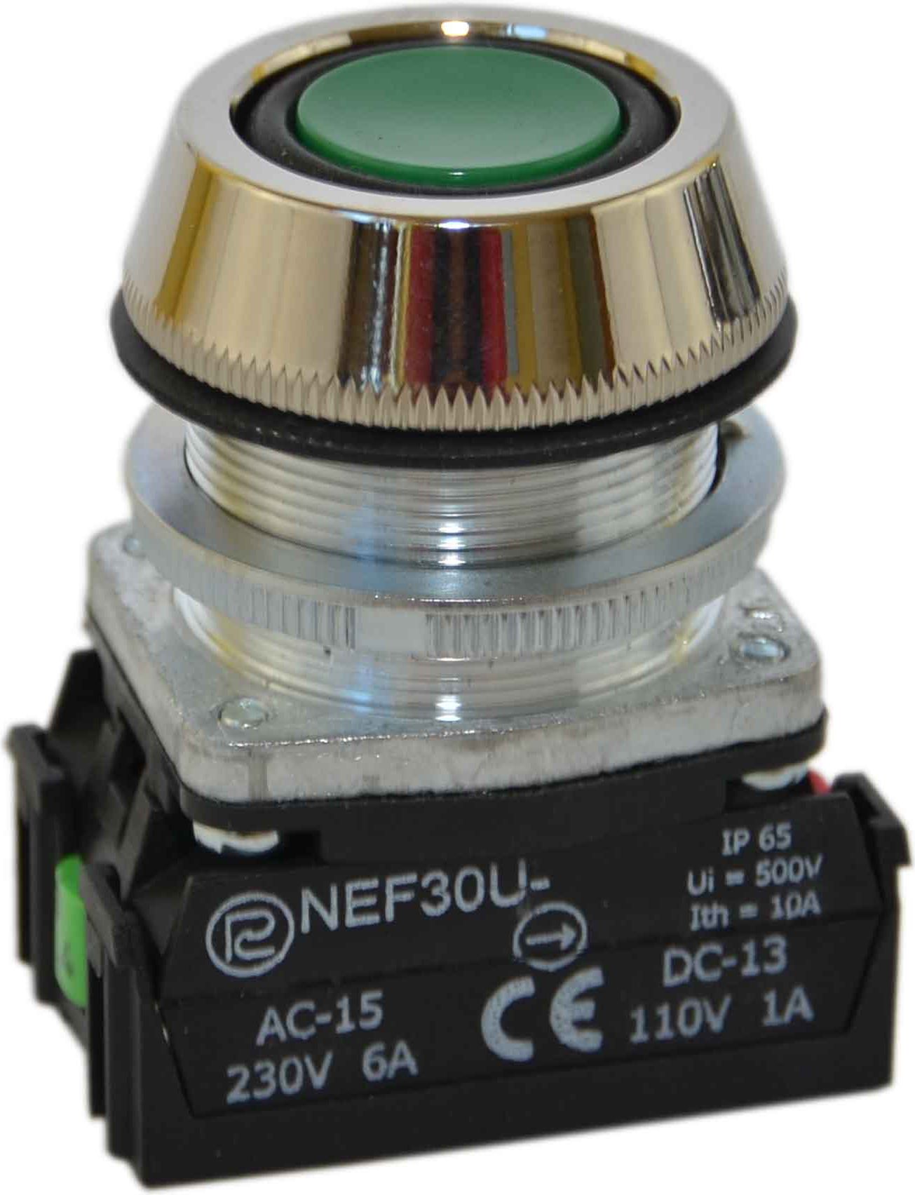 Butonul de control 30mm verde arc-2Z (W0-NEF30 UK 2X-Z)