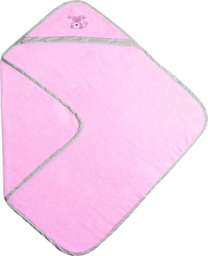 Prosop de baie cu capison din fibra de bambus 100x100 cmBamboo Pink 10