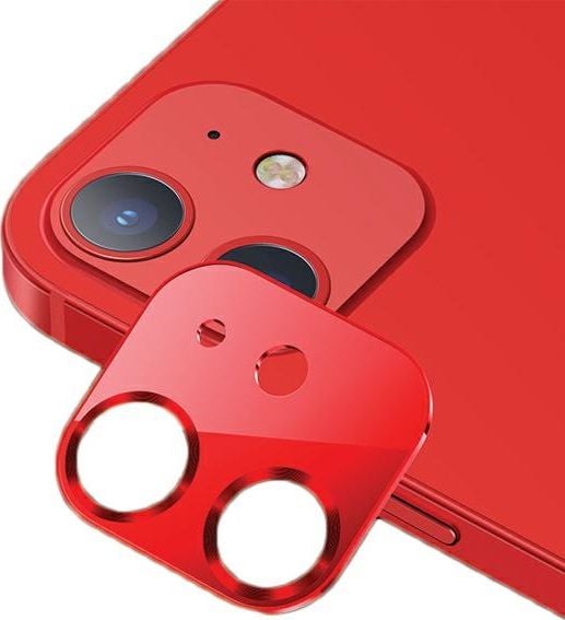 Protectie Camera Usams Metal Si Sticla Securizata Pentru iPhone 12 - Rosu