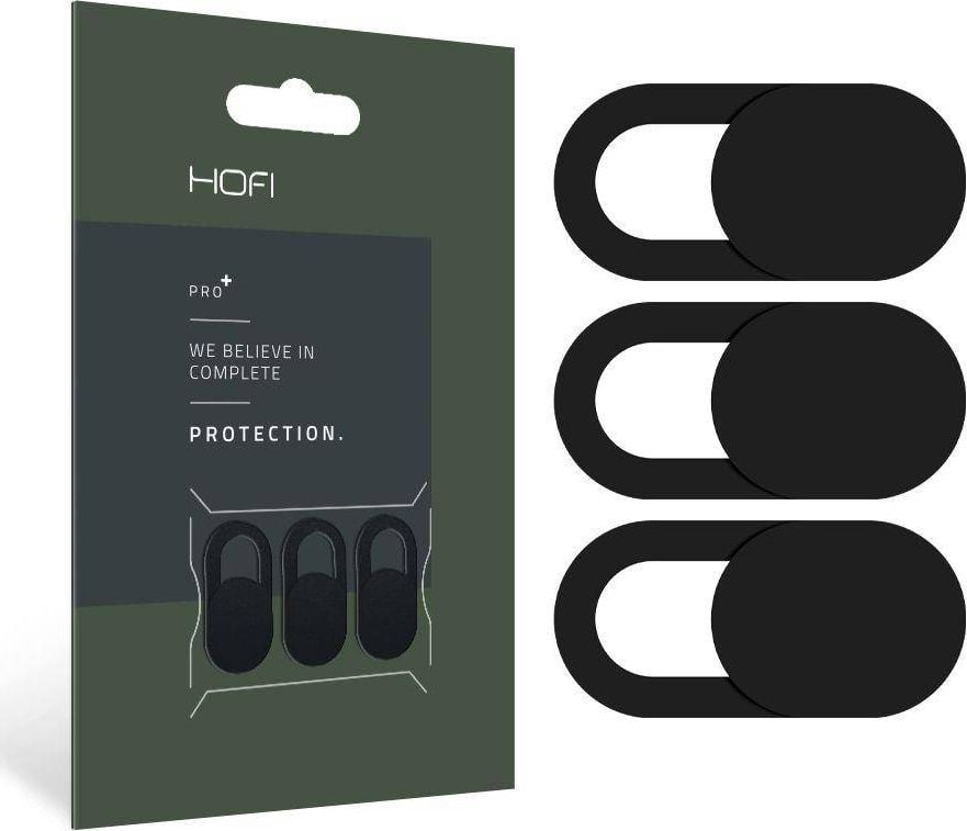 Protectie universala HOFI Slim Pro Webcam Cover, Negru, Set 3 bucati