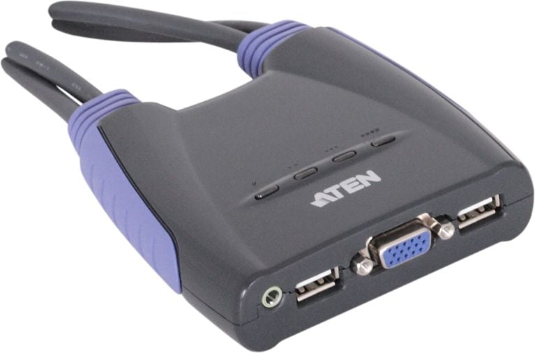 Switch KVM ATEN CS64US, 4 porturi, USB, Speaker Support, 0.9m/1.2m