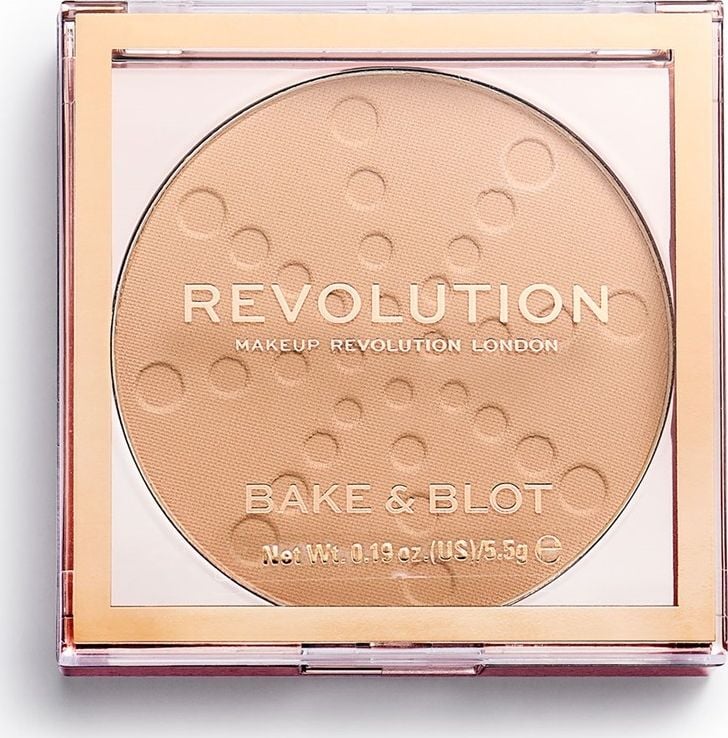Pudra compacta Makeup Revolution, Face Bake &amp; Blot Beige , 5.5 gr