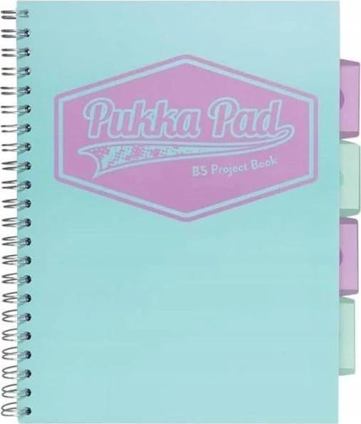 Pukka Project Book Pastel B5/100K albastru carocat (3 buc)