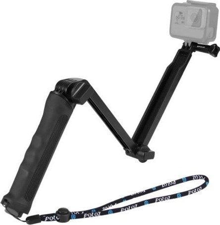 Puluz Składany kijek Selfie Stick/Tripod Puluz do kamer sportowych PU202 czarny