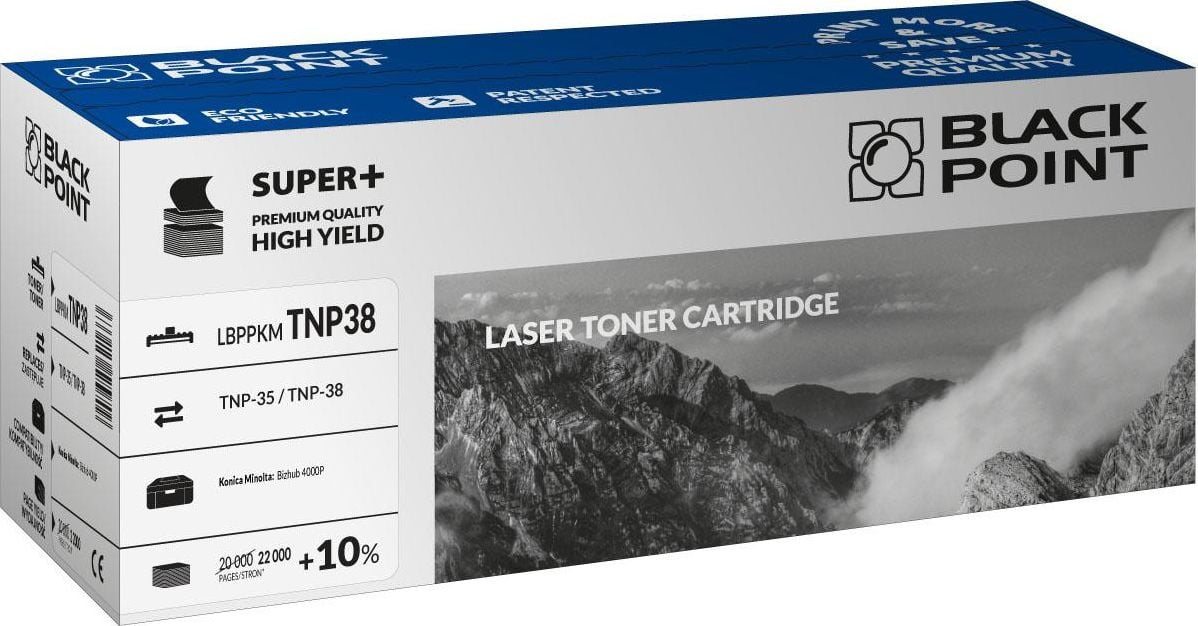 Punct negru (Black Point LBPPKMTNP38 înlocuiește Minolta Toner-35 TNP / DND-38, 25.000 pagini)