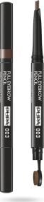 Pupa Pupa, Full, Paraben-Free, Definer, Double-Ended, Eyebrow Cream Pencil & Brush 2-In-1, 003, Dark Brown, 0.2 g For Women