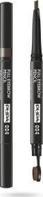 Pupa Pupa, Full, Paraben-Free, Definer, Double-Ended, Eyebrow Cream Pencil & Brush 2-In-1, 004, Extra Dark, 0.2 g For Women