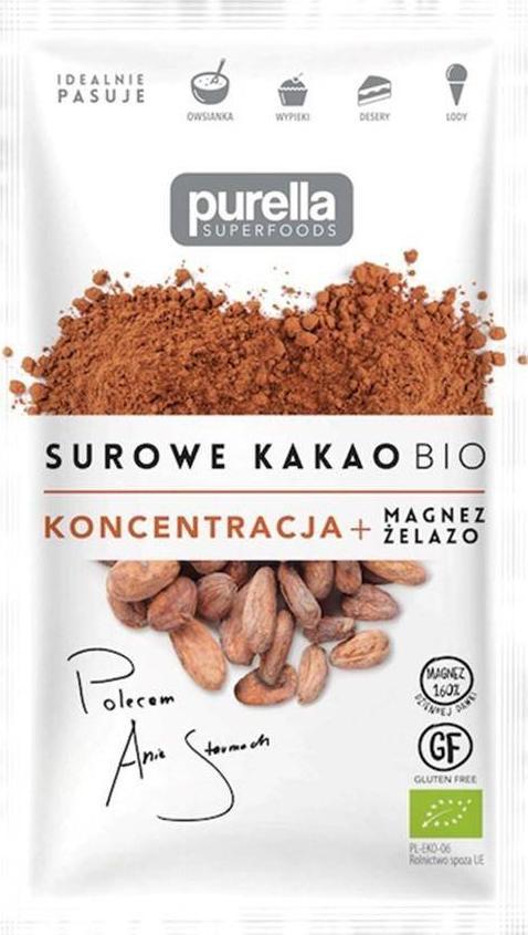 Purella Food Cacao boabe zdrobite BIO 21 g