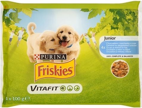 Purina Friskies Vitafit Junior cu pui si morcov in sos 4x100g - 7613035343603