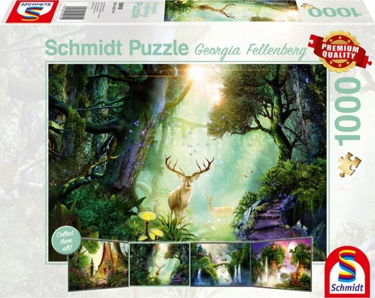 Puzzle 1000 piese Schmidt - Deer In The Forest, Georgina Fellenberg