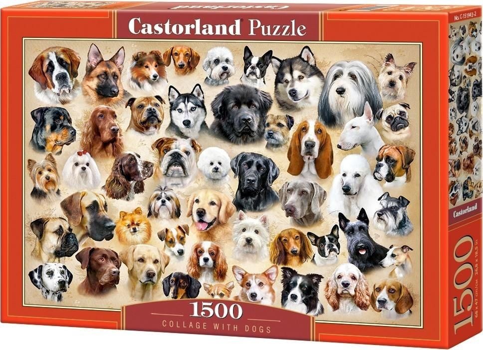 Puzzle 1500 piese Collage with Dogs Castorland 151943